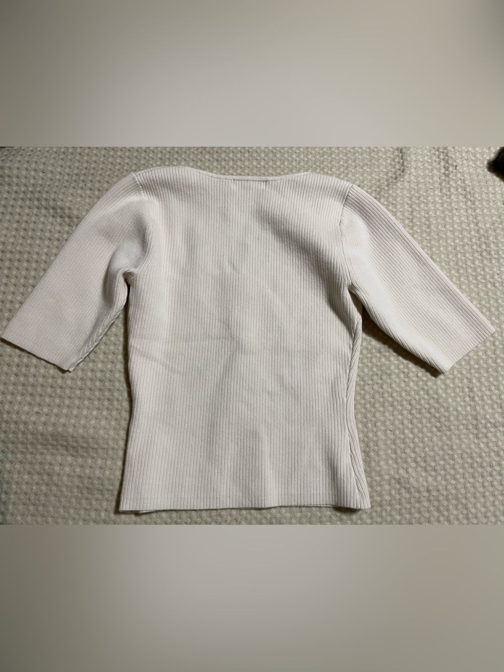 Good American Ivory Ribbed Knit Top - Picture 4 of 7